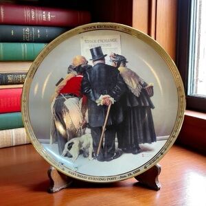 Vintage Saturday Evening Post Cover “Stock Exchange” Decorative Plate